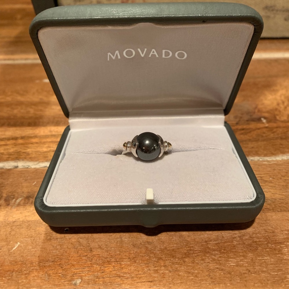 Movado Hematite ring